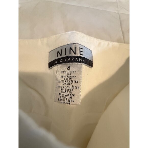 Nine & Company linen Floral Embroidered A-Line Flared Flowy Sz 8  fairy coquette - Picture 3 of 10